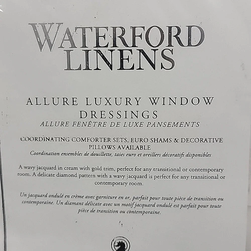 Waterford Linens NEW Allure Scalloped Valance 55×18 Slate Gray